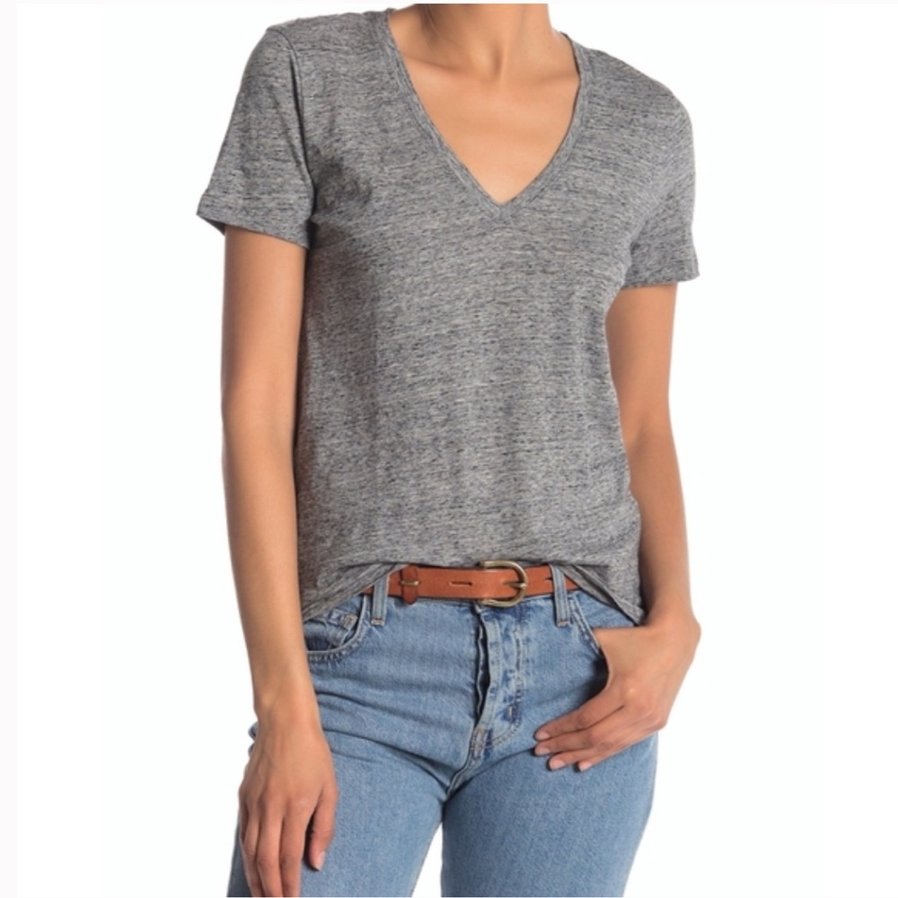 MADEWELL Heather Gray V-Neck Tee
